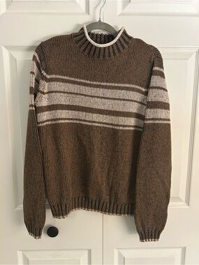 Pendleton Men's Brown Striped Crewneck Sweater
